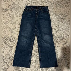 Wide leg High Waisted Cut Off Blue Jeans 26 J Crew Summer Basics